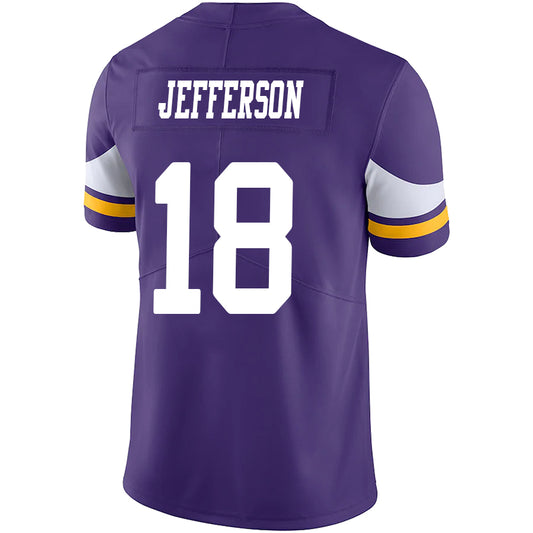 M.Vikings #18 Justin Jefferson Purple Stitched Player Game Football Jerseys