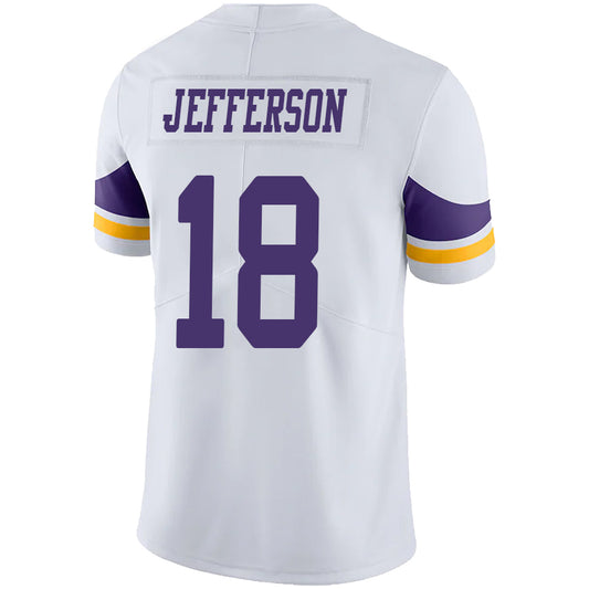 M.Vikings #18 Justin Jefferson White Stitched Player Game Football Jerseys