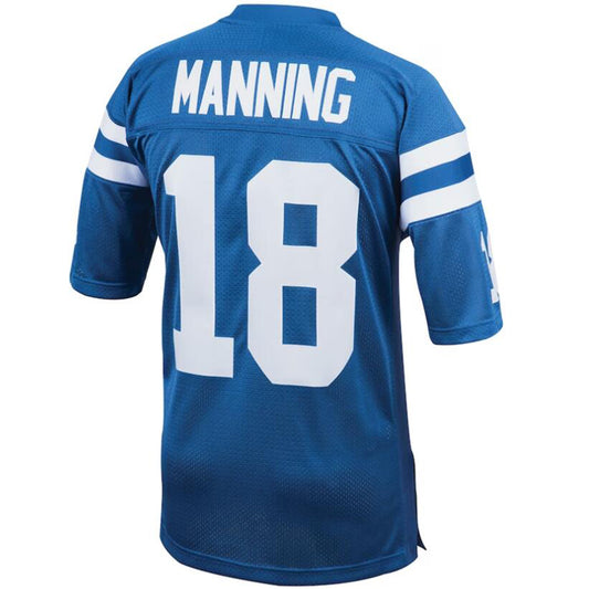 I.Colts #18 Peyton Manning Mitchell & Ness Royal 1998 Authentic Throwback Retired Player Game Football Jerseys