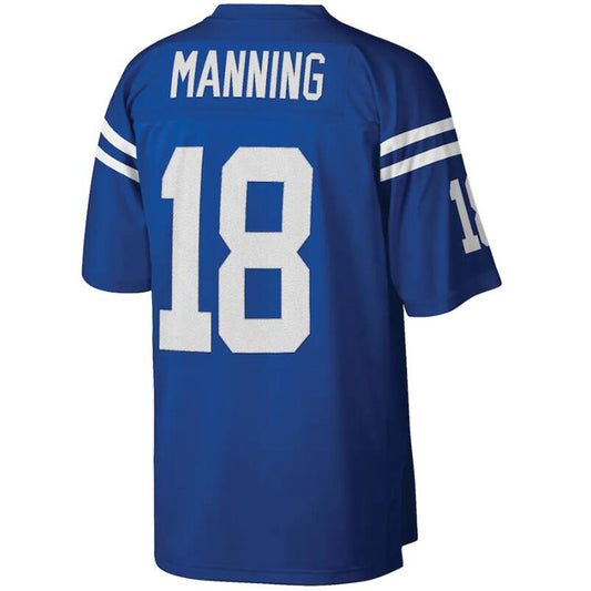 I.Colts #18 Peyton Manning Mitchell & Ness Royal Legacy Replica Football Jerseys