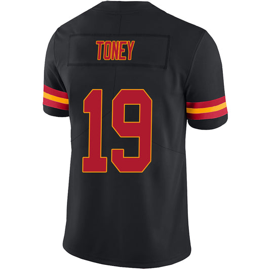 KC.Chiefs #19 Kadarius Toney Black Stitched Player Vapor Game Football Jerseys