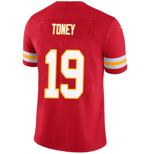 KC.Chiefs #19 Kadarius Toney Red Stitched Player Vapor Game Football Jerseys
