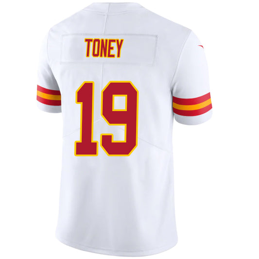 KC.Chiefs #19 Kadarius Toney White Stitched Player Vapor Game Football Jerseys