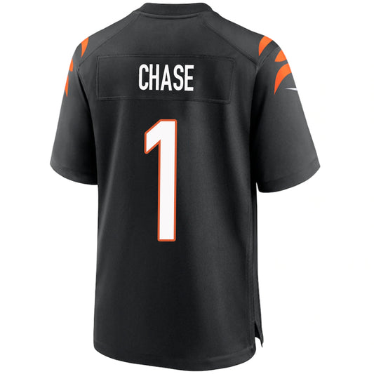 C.Bengals #1 Ja'Marr Chase Black Stitched Player Vapor Game Football Jerseys