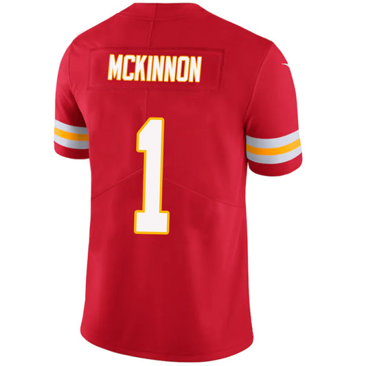 KC.Chiefs #1 Jerick McKinnon Red Stitched Player Vapor Game Football Jerseys