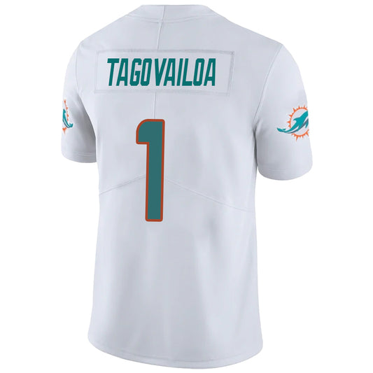 M.Dolphins #1 Tua Tagovailoa White Stitched Player Vapor Game Football Jerseys