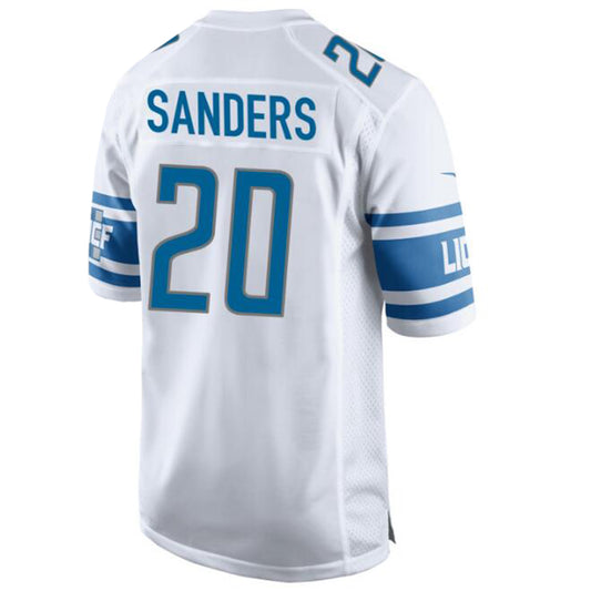 D.Lions #20 Barry Sanders White Stitched Player Game Football Jerseys