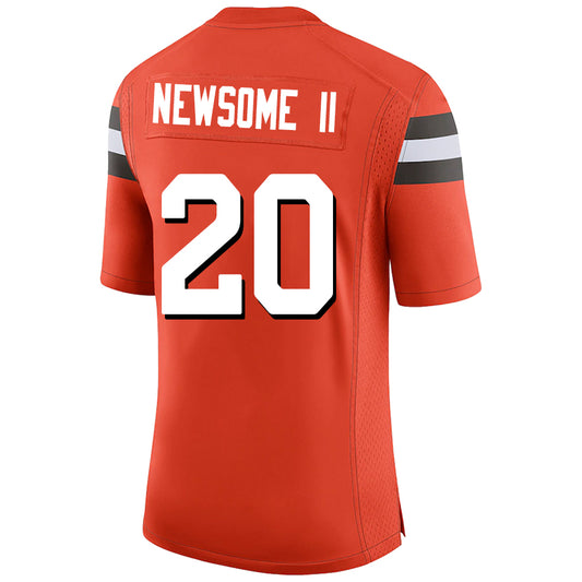 C.Browns #20 Greg Newsome II Orange Stitched Player Game Football Jerseys