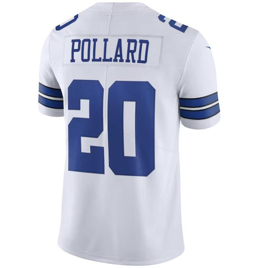 D.Cowboys #20 Tony Pollard White Vapor Limited Stitched Player Game Football Jerseys