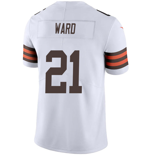 C.Browns #21 Denzel Ward White Stitched Player Game Football Jerseys