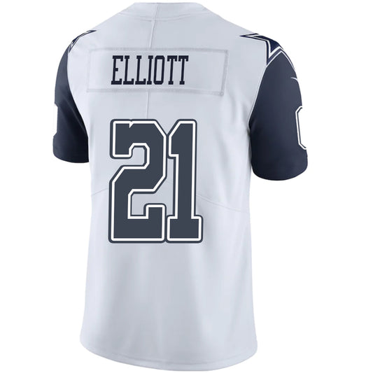 D.Cowboys #21 Ezekiel Elliott White Stitched Player Vapor Game Football Jerseys
