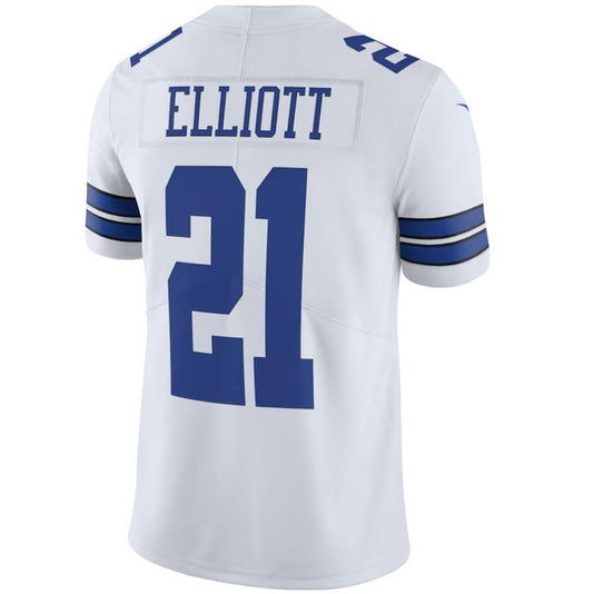 D.Cowboys #21 Ezekiel Elliott White Stitched Player Vapor Limited Game Football Jerseys
