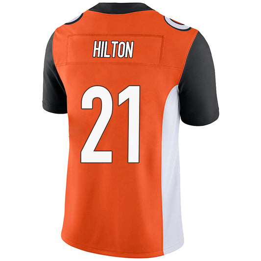 C.Bengals #21 Mike Hilton Orange Stitched Player Game Football Jerseys