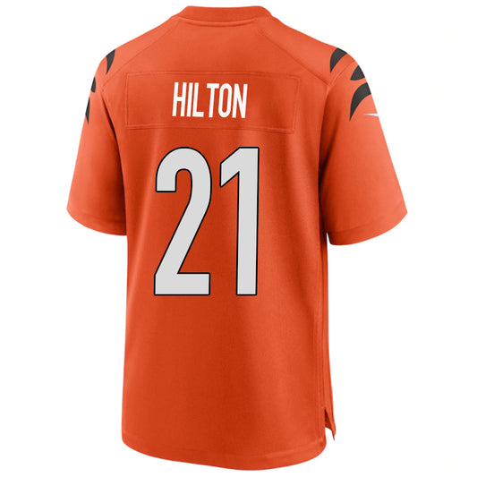 C.Bengals #21 Mike Hilton Orange Stitched Player Vapor Elite Football Jerseys