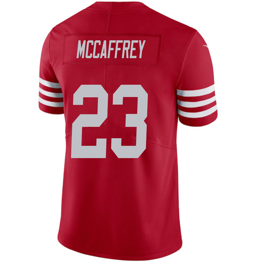 SF.49ers #23 Christian McCaffrey Red Stitched Player Vapor Elite Football Jerseys