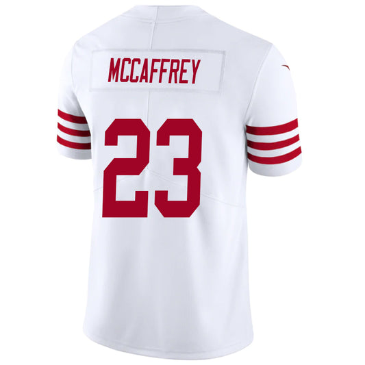 SF.49ers #23 Christian McCaffrey White Stitched Player Vapor Elite Football Jerseys