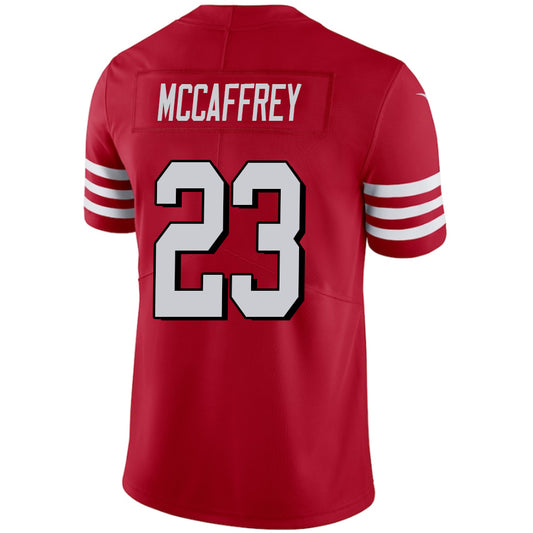 SF.49ers #23 Christian McCaffrey Red Stitched Player Vapor Game Football Jerseys