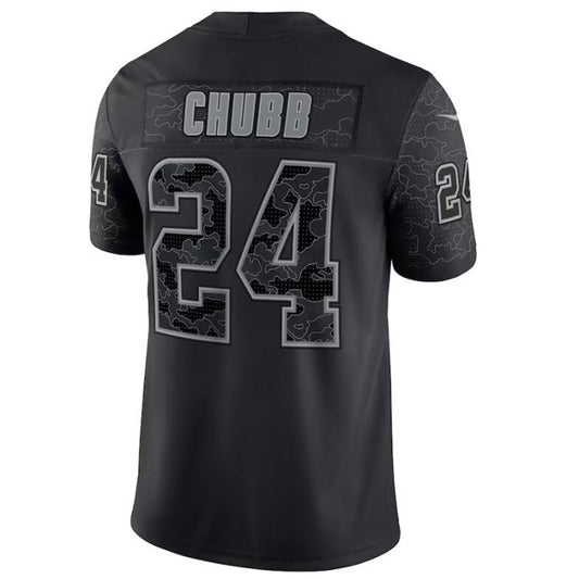 C.Browns #24 Nick Chubb Black Stitched Player Game Football Jerseys