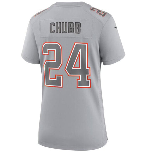 C.Browns #24 Nick Chubb Gray Stitched Player Game Football Jerseys