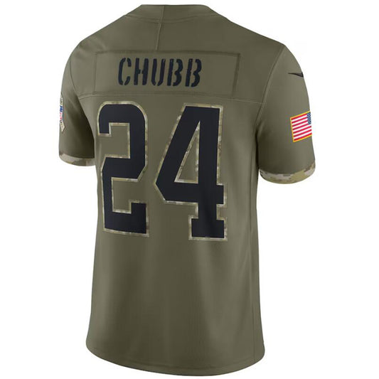 C.Browns #24 Nick Chubb Olive 2022 Salute To Service Player Football Jerseys