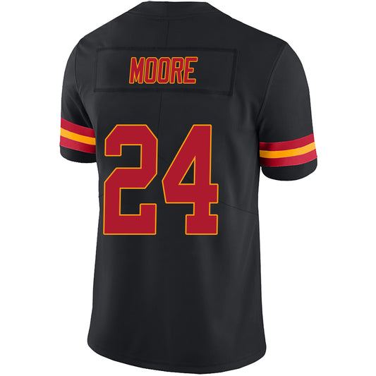 KC.Chiefs #24 Skyy Moore Black Stitched Player Vapor Game Football Jerseys