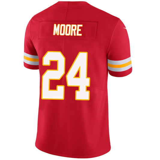 KC.Chiefs #24 Skyy Moore Red Stitched Player Vapor Game Football Jerseys