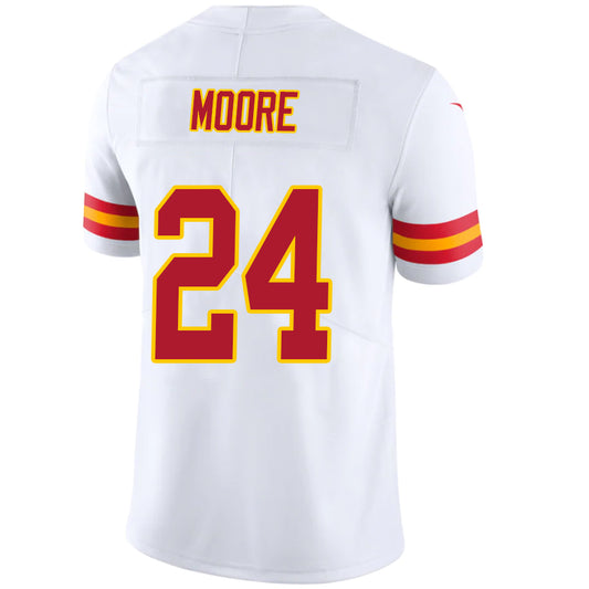KC.Chiefs #24 Skyy Moore White Stitched Player Vapor Game Football Jerseys