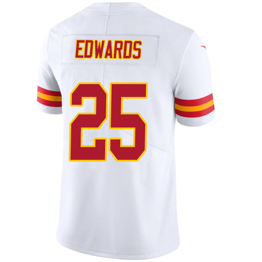 KC.Chiefs #25 Clyde Edwards White Stitched Player Vapor Game Football Jerseys