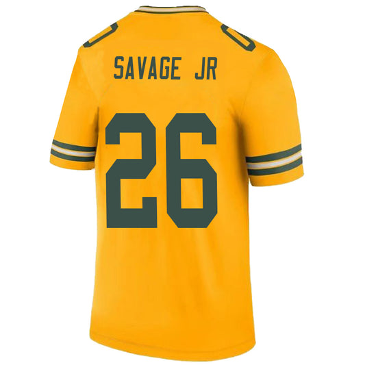 GB.Packer #26 Darnell Savage Jr. Gold Stitched Player Game Football Jerseys