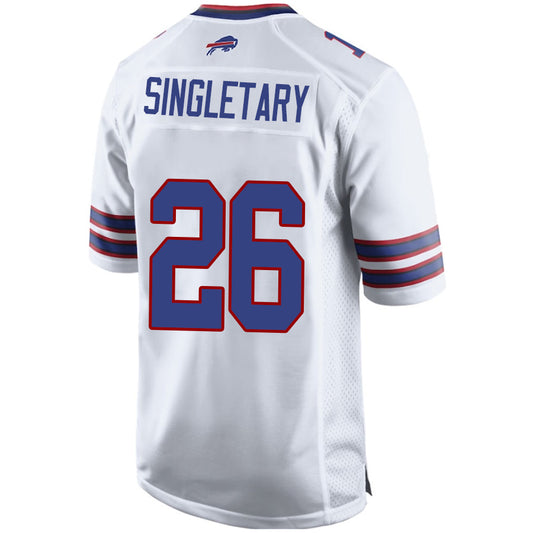 B.Bills #26 Devin Singletary White Stitched Player Game Football Jerseys