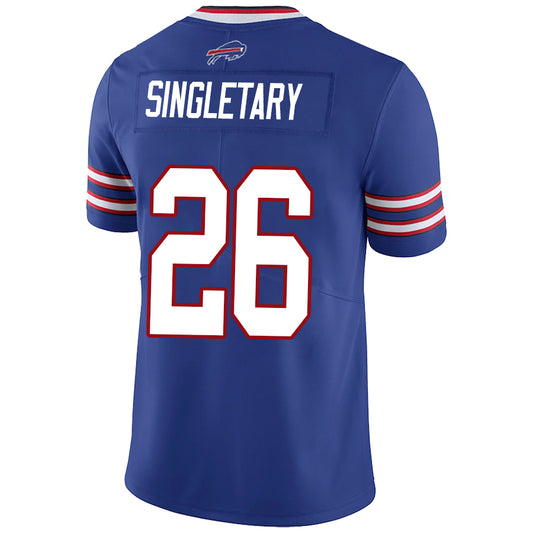 B.Bills #26 Devin Singletary Royal Stitched Player Game Football Jerseys
