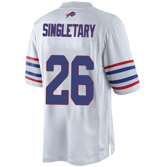 B.Bills #26 Devin Singletary White Stitched Player Vapor Game Football Jerseys