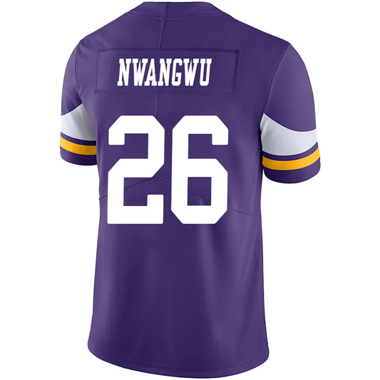 M.Vikings #26 Kene Nwangwu Purple Stitched Player Game Football Jerseys