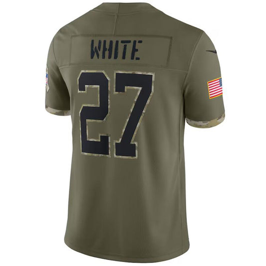 B.Bills #27 Tre'Davious White Olive 2022 Salute To Service Player Football Jerseys