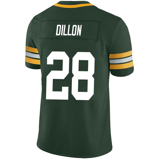 GB.Packer #28 AJ Dillon Green Stitched Player Game Football Jerseys