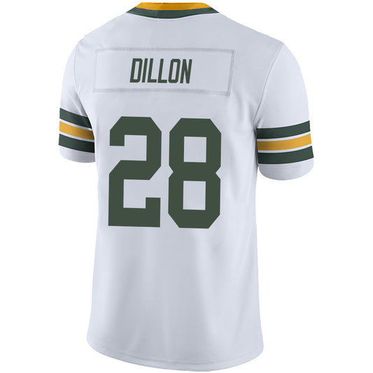 GB.Packer #28 AJ Dillon White Stitched Player Game Football Jerseys