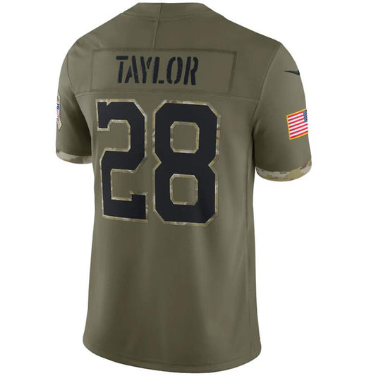 I.Colts #28 Jonathan Taylor Olive 2022 Salute To Service Player Football Jerseys