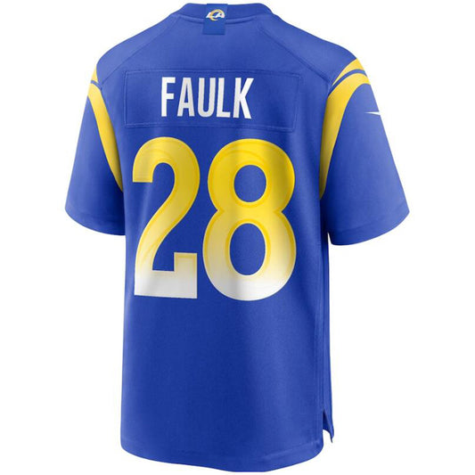 LA.Rams #28 Marshall Faulk Royal Stitched Player Vapor Game Football Jerseys
