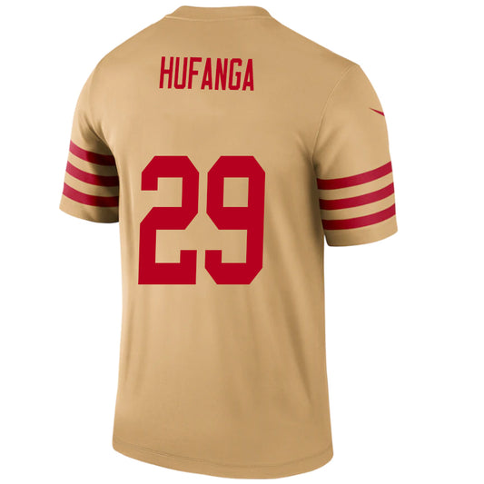 SF.49ers #29 Talanoa Hufanga Gold Stitched Player Game Football Jerseys