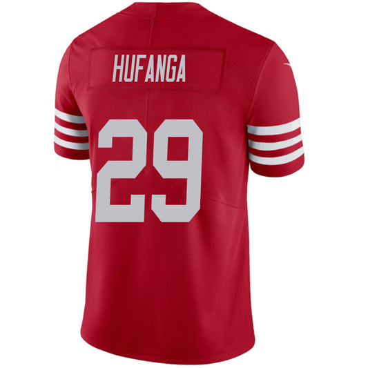 SF.49ers #29 Talanoa Hufanga Red Stitched Player Game Football Jerseys