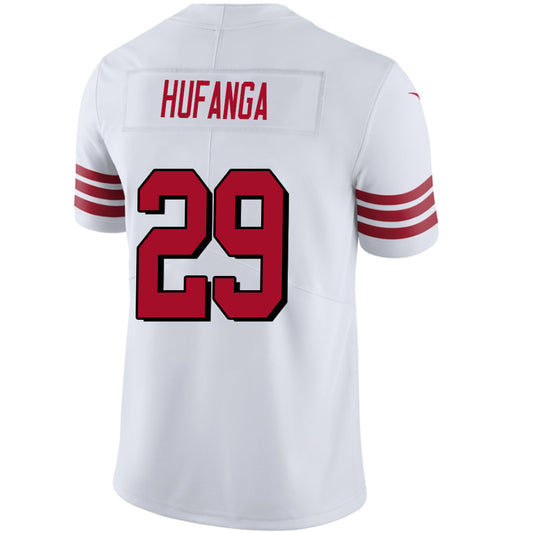 SF.49ers #29 Talanoa Hufanga White Stitched Player Vapor Elite Football Jerseys