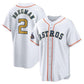 #2 Alex Bregman Houston Astros 2023 gold collection replica player Jersey ¨C White Stitches Baseball Jerseys