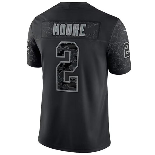 C.Panthers #2 DJ Moore Black Stitched Player Game Limited Football Jerseys