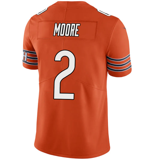 C.Bears #2 D.J. Moore Orange Stitched Player Game Jersey American Stitched Football Jerseys