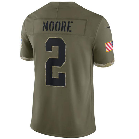 C.Panthers #2 DJ Moore Olive 2022 Salute To Servic Player Football Jerseys