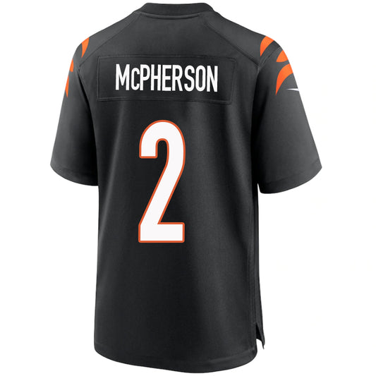 C.Bengals #2 Evan McPherson Black Stitched Player Vapor Game Football Jerseys
