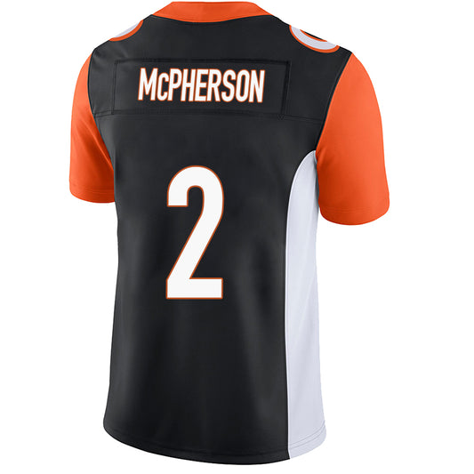 C.Bengals #2 Evan McPherson Black Stitched Player Game Football Jerseys