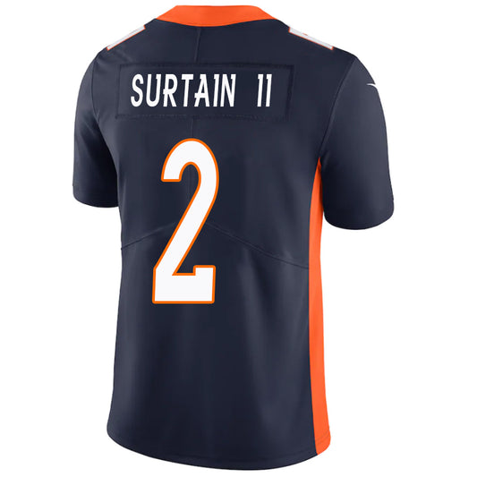 D.Broncos #2 Pat Surtain II Navy Stitched Player Game Football Jerseys