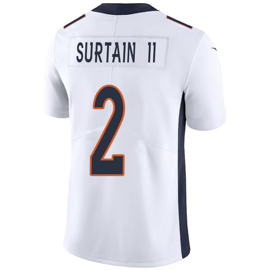 D.Broncos #2 Pat Surtain II White Stitched Player Game Football Jerseys