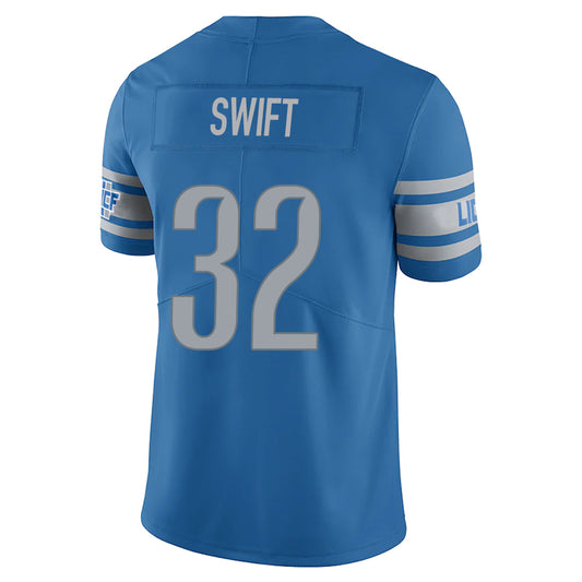 D.Lions #32 D'Andre Swift Blue Stitched Player Vapor Game Football Jerseys